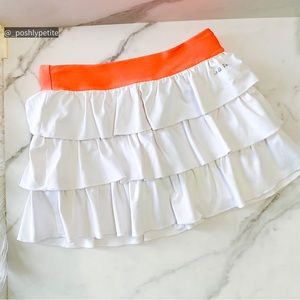BEBE XS ruffled tiered workout athleisure mini skirt